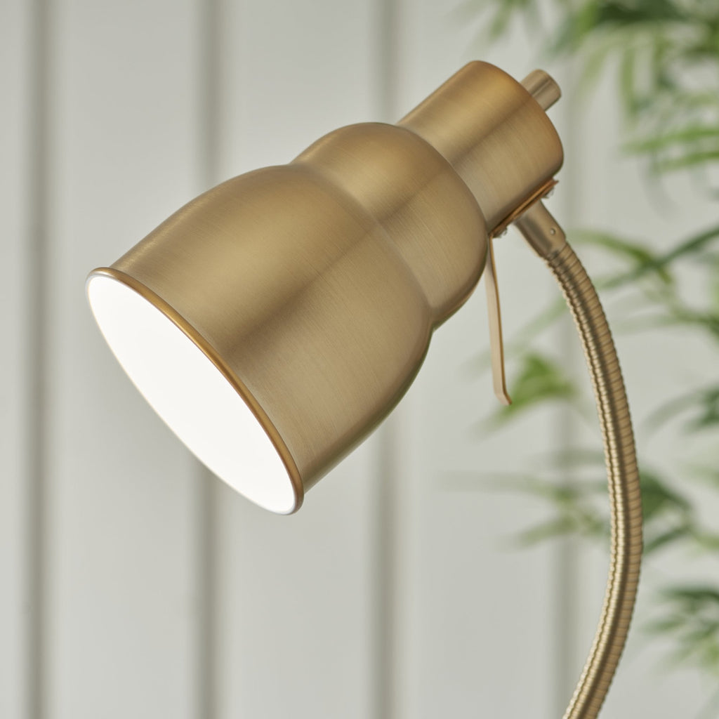 108126 Classic Flexi Reader Floor Lamp Aged Brass