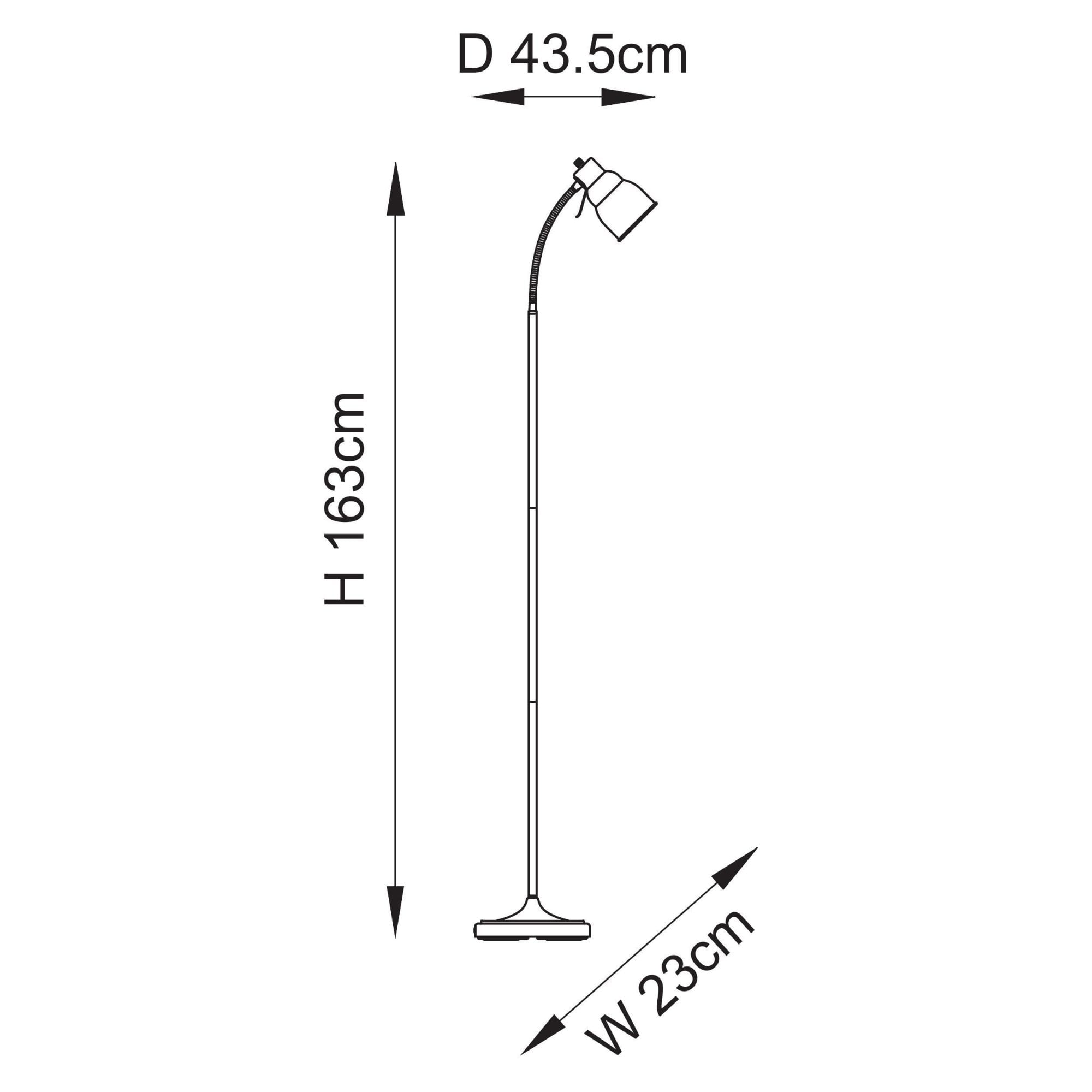 108126 Classic Flexi Reader Floor Lamp Aged Brass