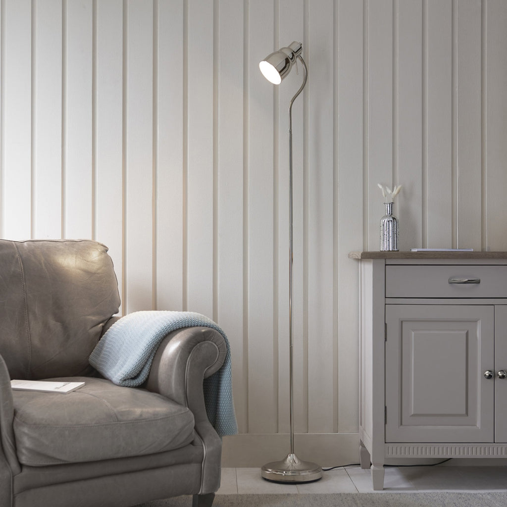 108127 Classic Flexi Reader Floor Lamp Nickel