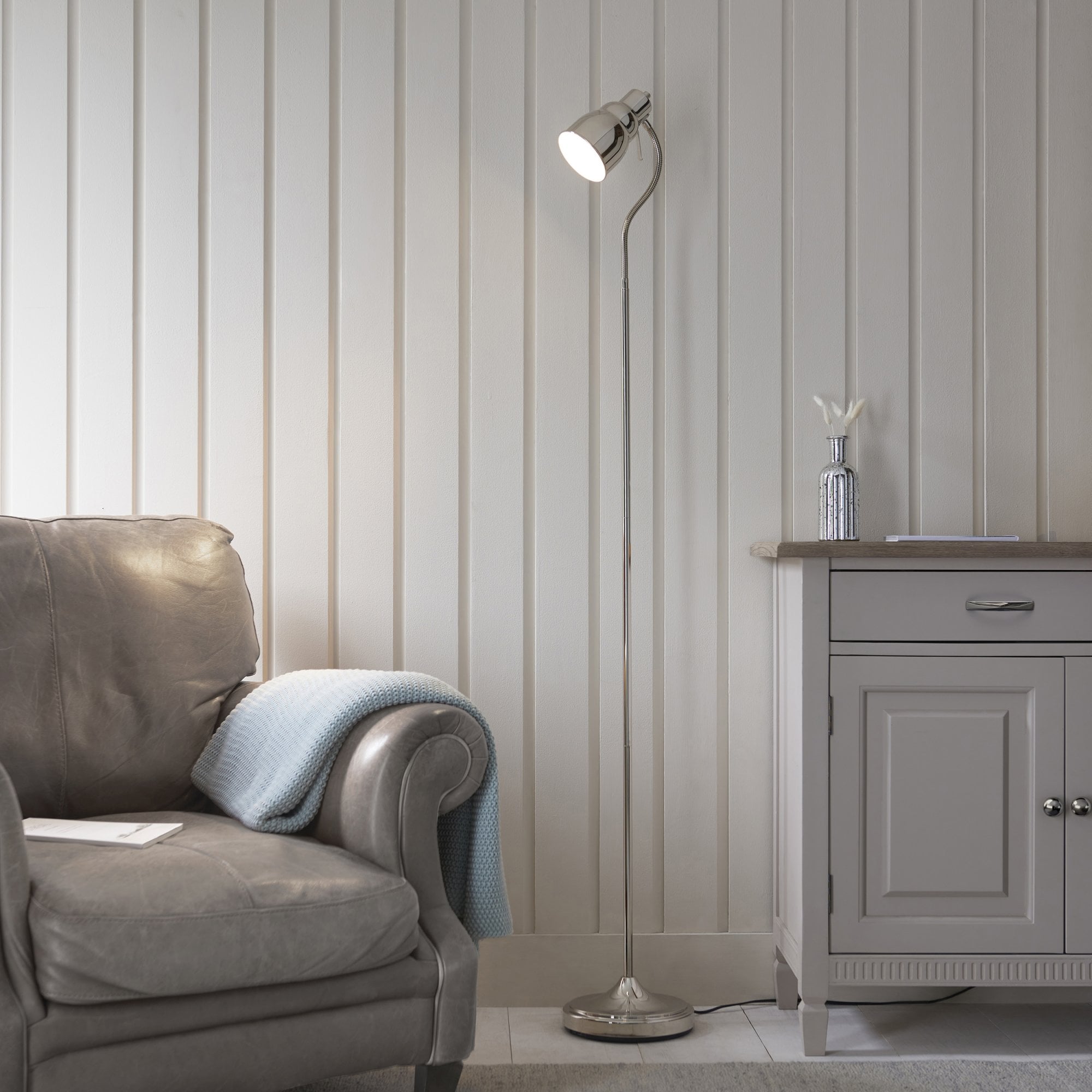 108127 Classic Flexi Reader Floor Lamp Nickel
