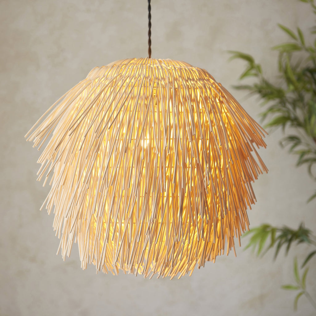 109204 Pushpa Pendant Shade Natural Rattan