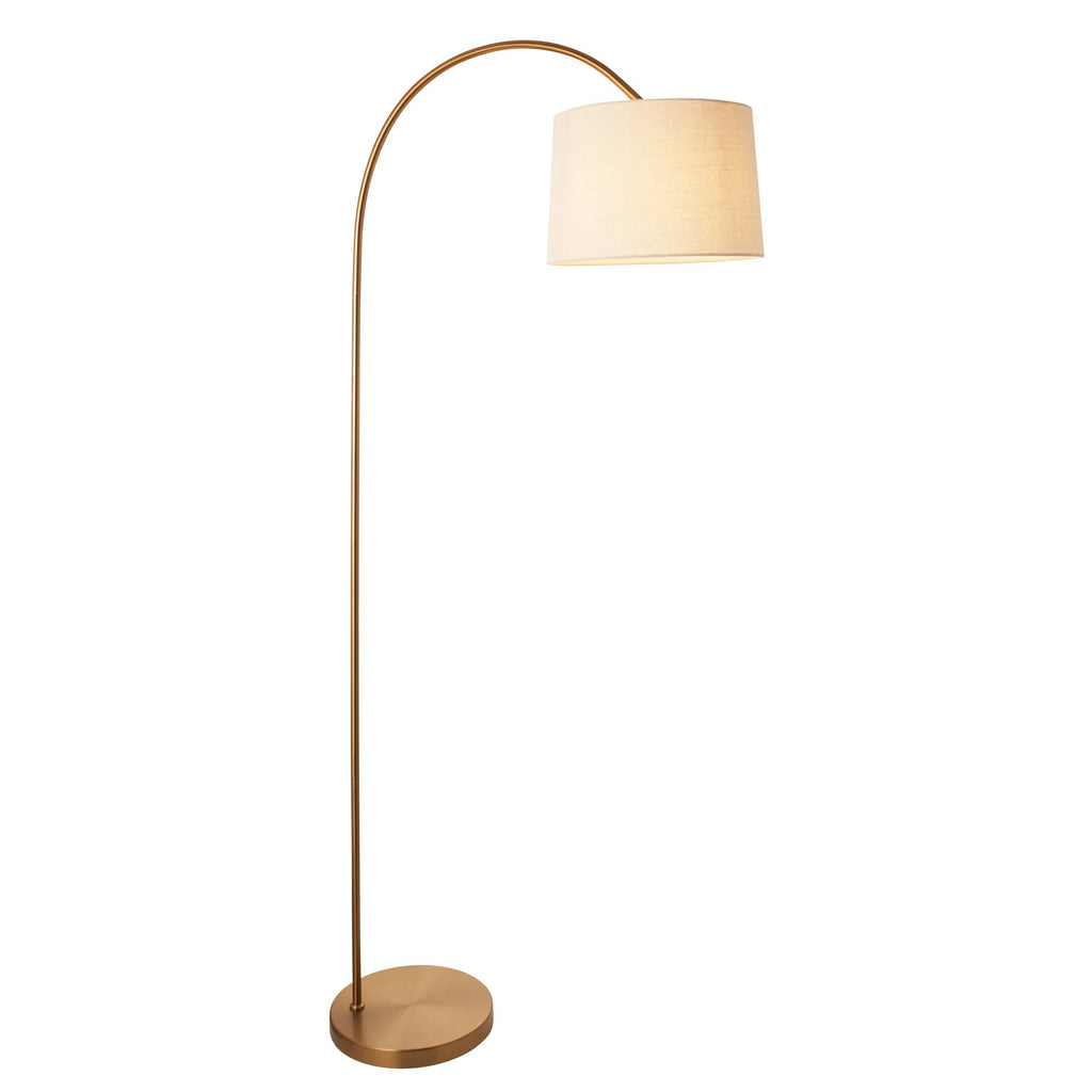 110645 Carlson Floor Lamp Brass & Natural Shade