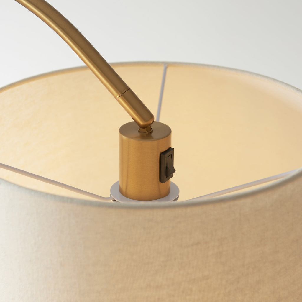 110645 Carlson Floor Lamp Brass & Natural Shade