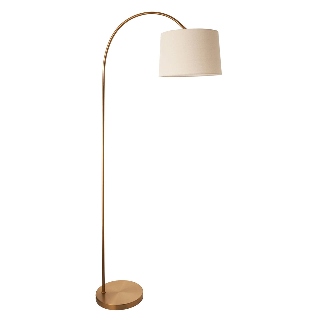 110645 Carlson Floor Lamp Brass & Natural Shade