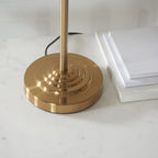 110721 Highclere 3 Light Table Lamp Vintage Brass & Natural Linen Shade