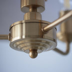 110723 Highclere 3 Light Pendant Vintage Brass & Natural Linen Shade