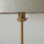 110728 Highclere Table Lamp Vintage Brass & Natural Linen Shade