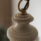 110825 Cotswold Pendant Ash, Aged Brass & Clear Glass