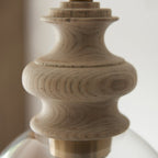 110825 Cotswold Pendant Ash, Aged Brass & Clear Glass