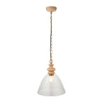 110825 Cotswold Pendant Ash, Aged Brass & Clear Glass