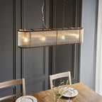 110945 Ridgeton 4 LightLinear Pendant Antique Brass & Clear Glass