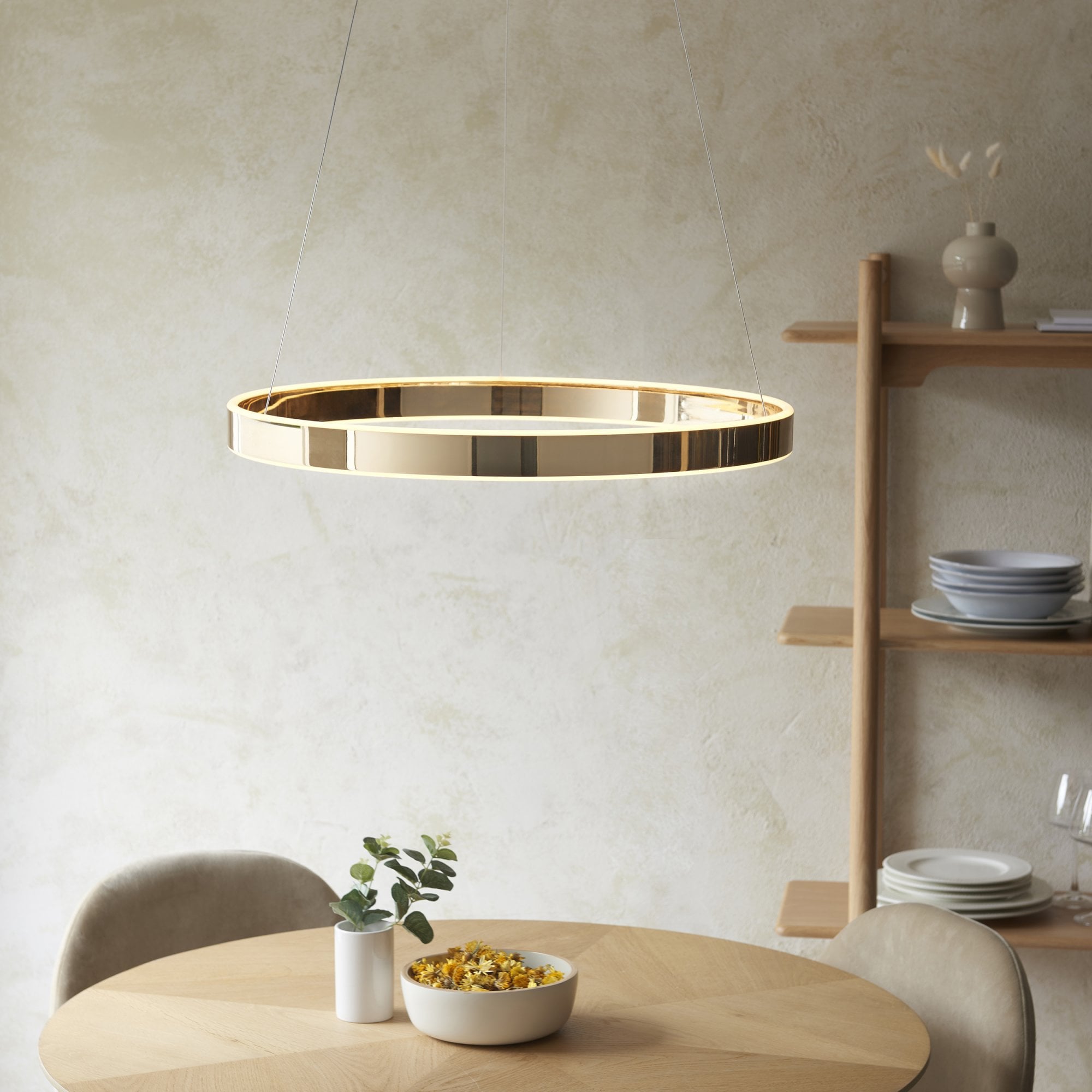 110957 Gen Ring LED Pendant Gold & Acrylic