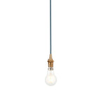 111511 Eltham Pendant Cable Set Age Brass & Blue Flex
