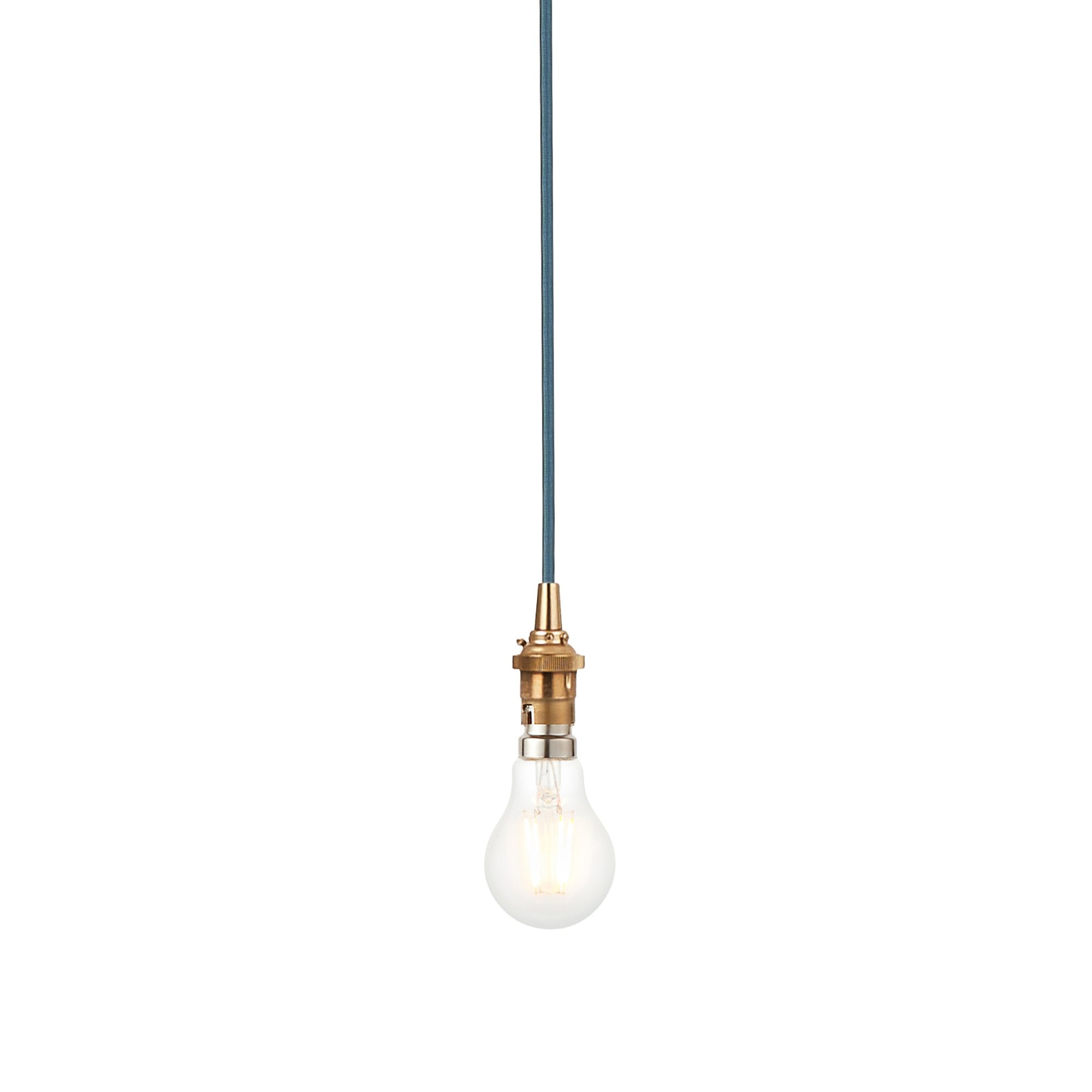 111511 Eltham Pendant Cable Set Age Brass & Blue Flex