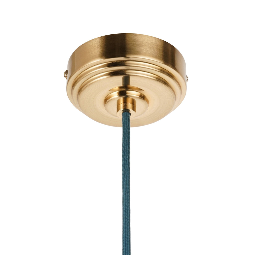 111511 Eltham Pendant Cable Set Age Brass & Blue Flex
