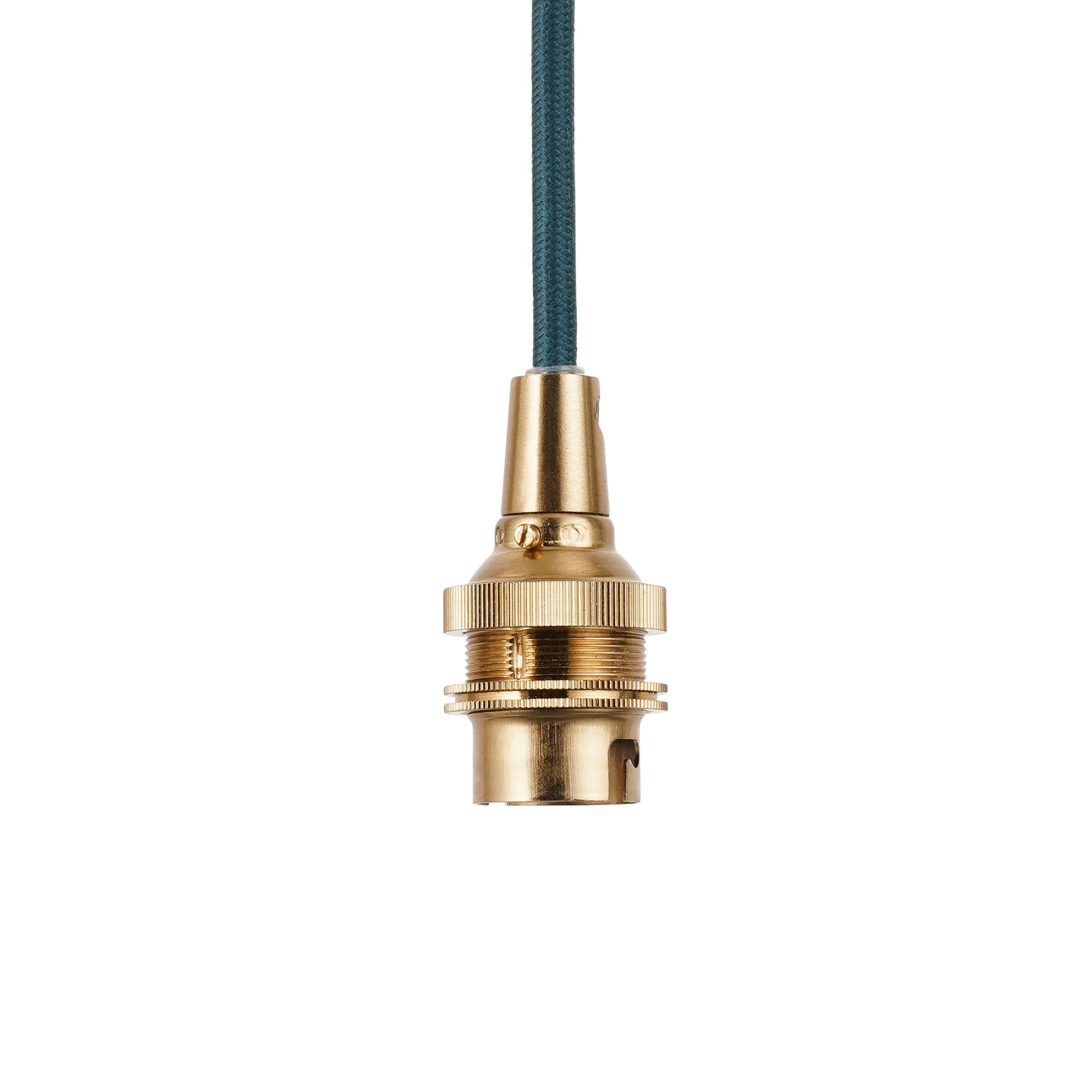 111511 Eltham Pendant Cable Set Age Brass & Blue Flex