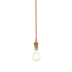 111512 Eltham Pendant Cable Set Age Brass & Red Flex