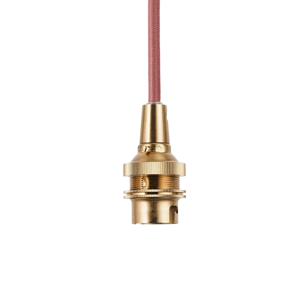 111512 Eltham Pendant Cable Set Age Brass & Red Flex