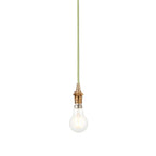 111513 Eltham Pendant Cable Set Age Brass & Green Flex