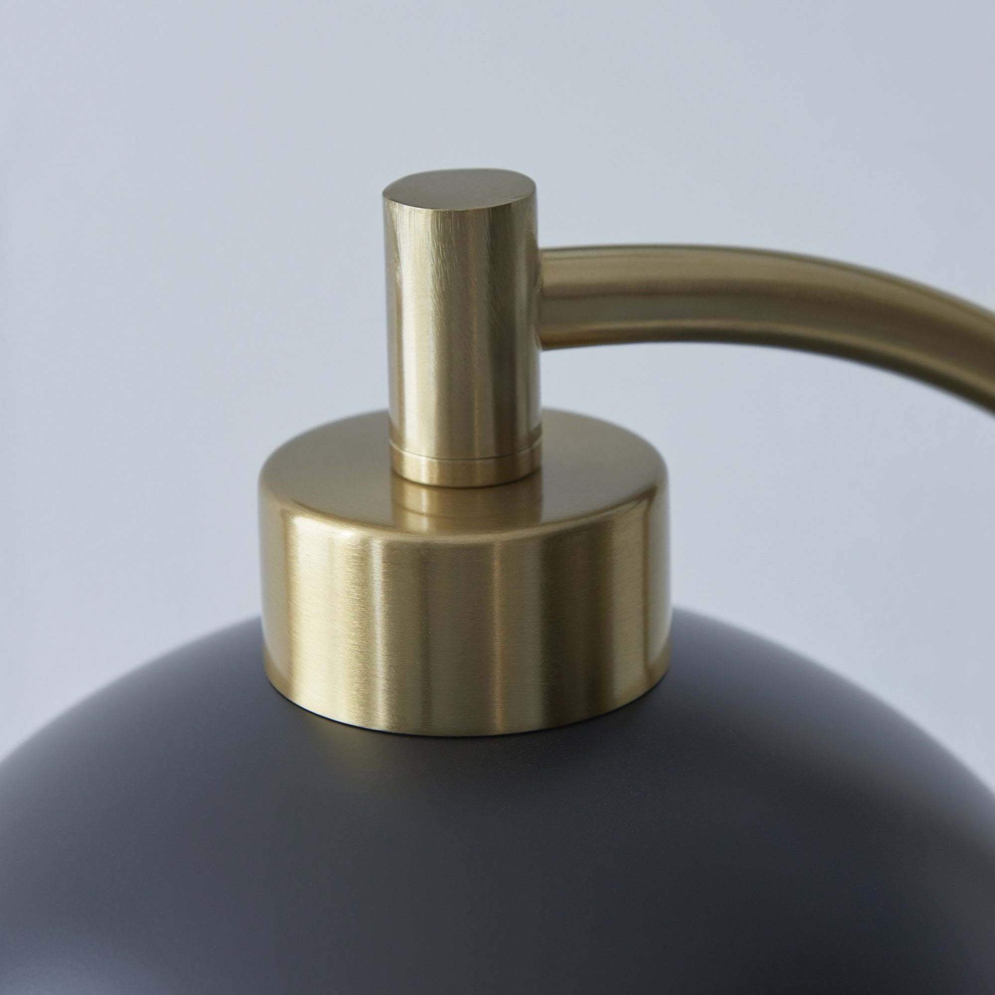 112210 Buchanan Task Table Lamp Black, Brass & Grey Marble