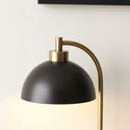 112210 Buchanan Task Table Lamp Black, Brass & Grey Marble