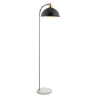 112211 Buchanan Task Floor Lamp Black, Brass & Grey Marble