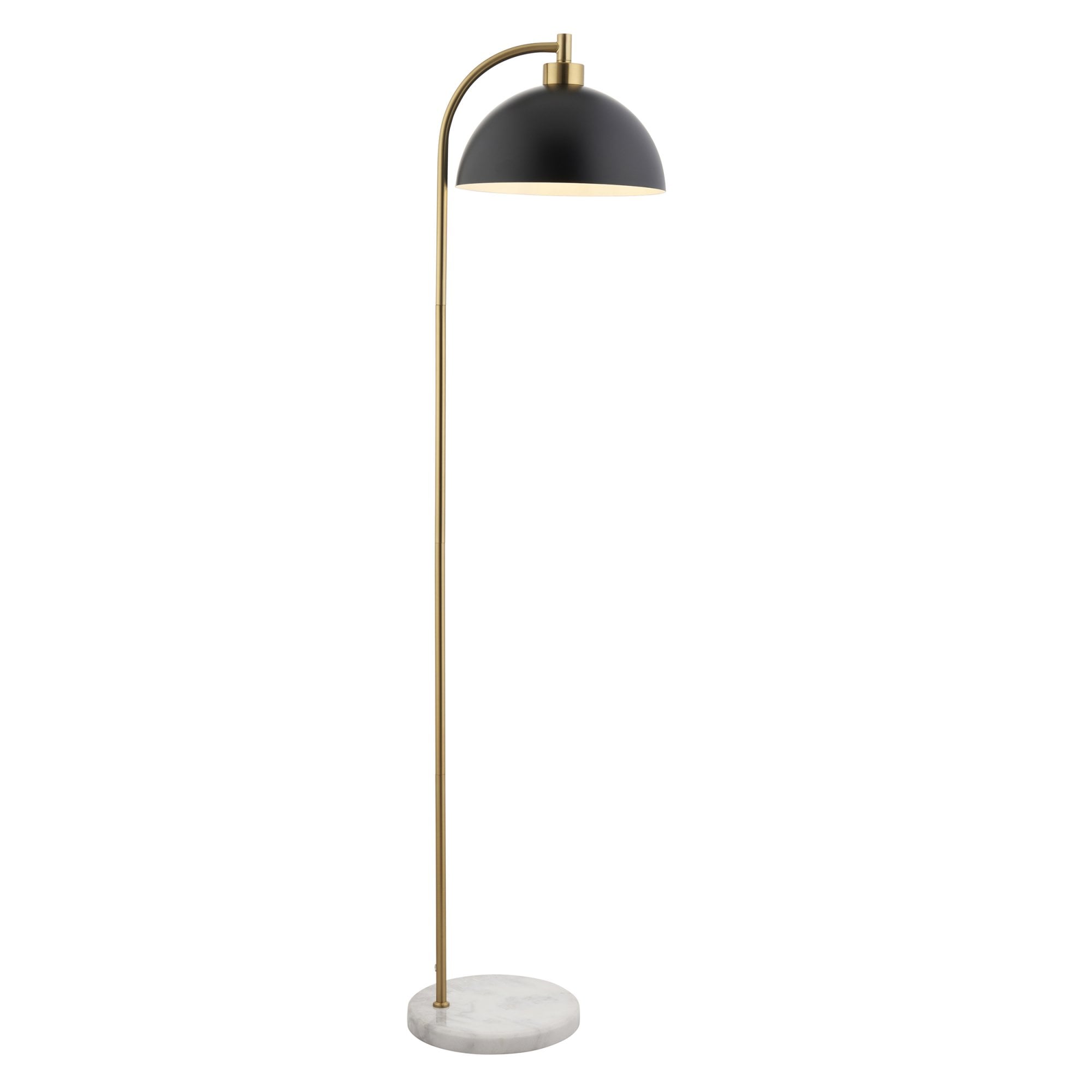 112211 Buchanan Task Floor Lamp Black, Brass & Grey Marble