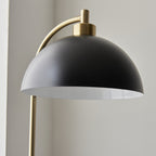112211 Buchanan Task Floor Lamp Black, Brass & Grey Marble