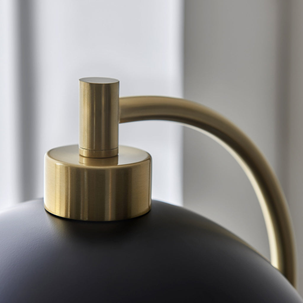 112211 Buchanan Task Floor Lamp Black, Brass & Grey Marble