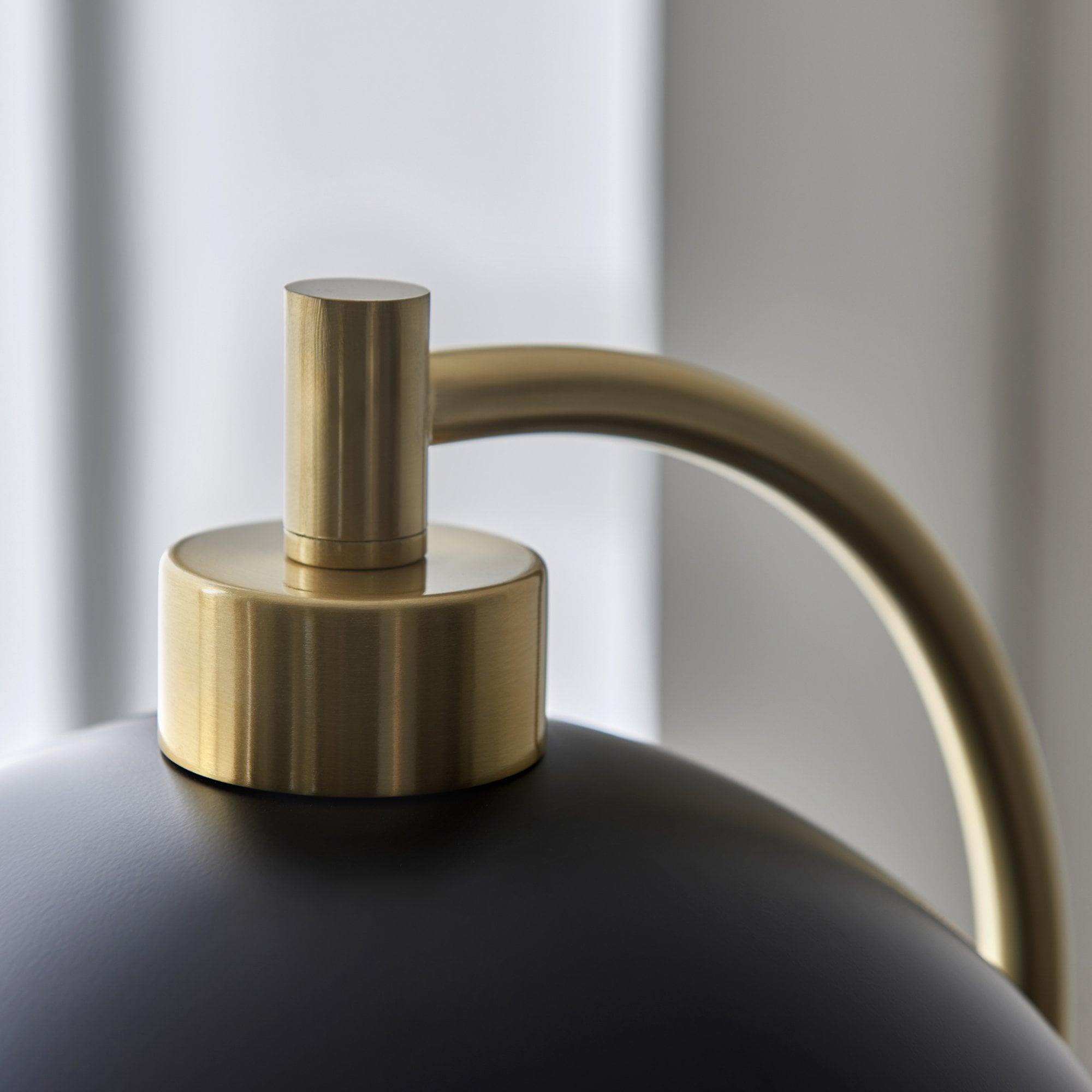 112211 Buchanan Task Floor Lamp Black, Brass & Grey Marble