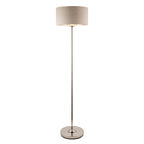 112232 Highclere Single Floor Lamp Brushed Chrome & Natural Shade