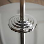 112232 Highclere Single Floor Lamp Brushed Chrome & Natural Shade