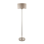 112232 Highclere Single Floor Lamp Brushed Chrome & Natural Shade