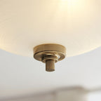 112438 Welles 3 Light Semi Flush Aged Brass & White Glass