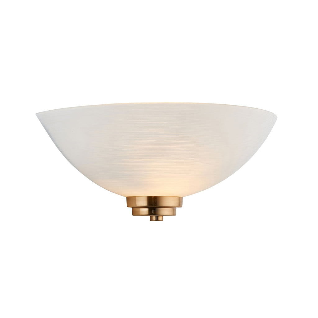 112439 Welles Wall Light Aged Brass & White Glass