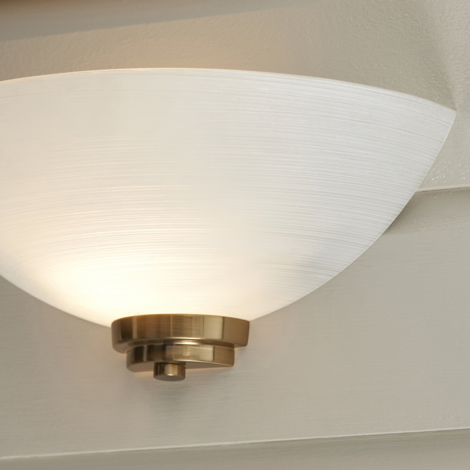 112439 Welles Wall Light Aged Brass & White Glass