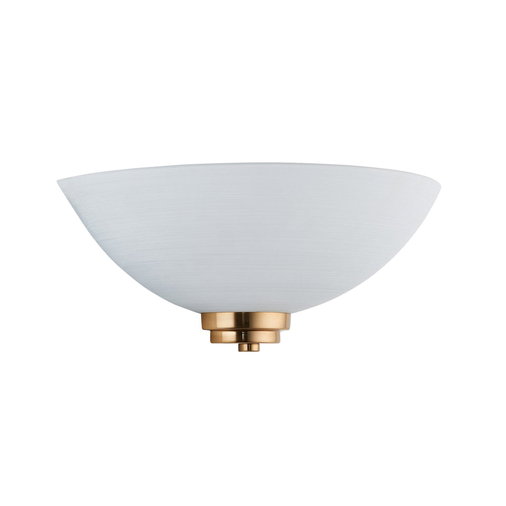 112439 Welles Wall Light Aged Brass & White Glass