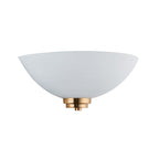112439 Welles Wall Light Aged Brass & White Glass