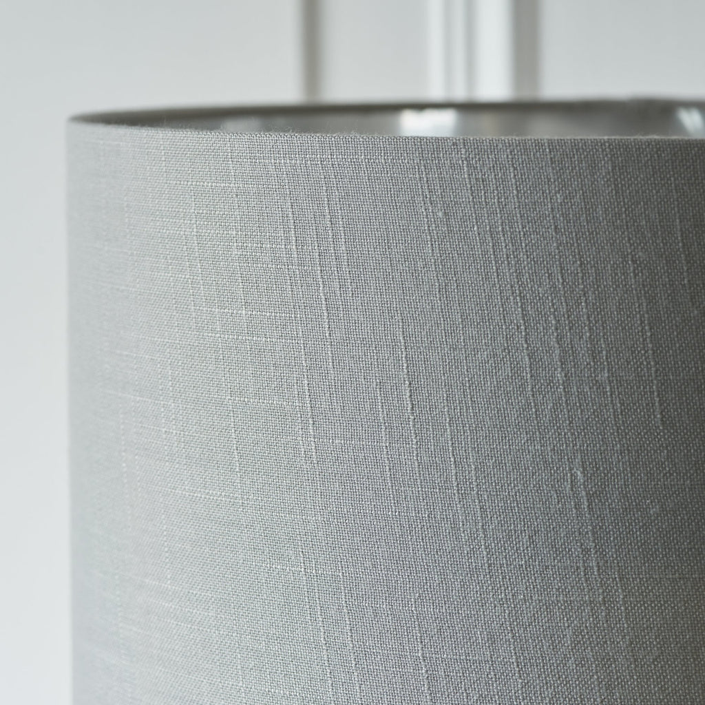 112570 Highclere Single Floor Lamp Nickel & Charcoal Shade