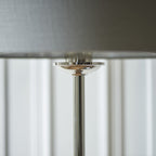 112570 Highclere Single Floor Lamp Nickel & Charcoal Shade