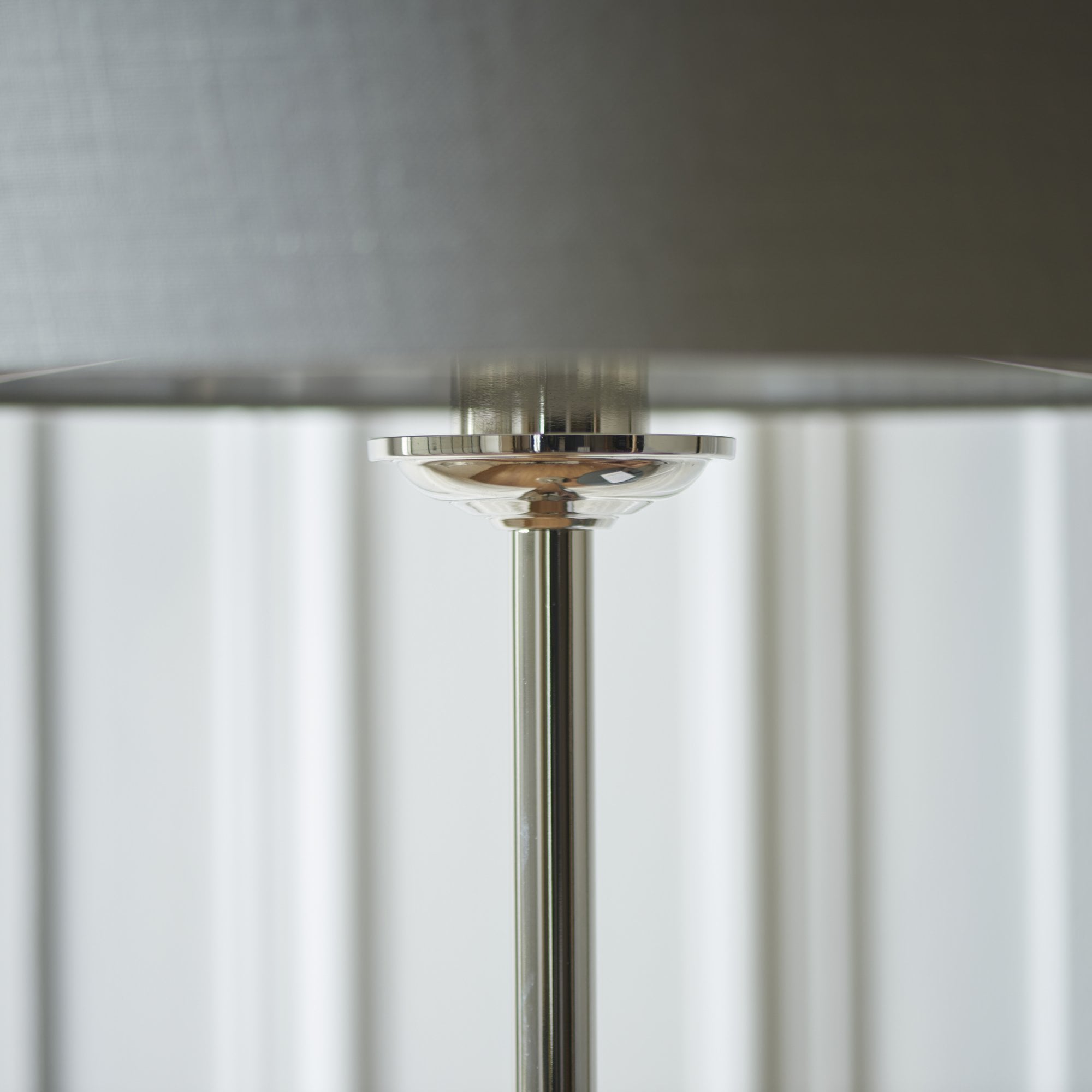 112570 Highclere Single Floor Lamp Nickel & Charcoal Shade