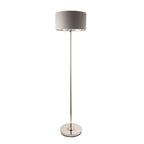 112570 Highclere Single Floor Lamp Nickel & Charcoal Shade