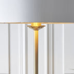 112571 Highclere Single Floor Lamp Antique Brass & White Shade