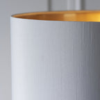 112571 Highclere Single Floor Lamp Antique Brass & White Shade