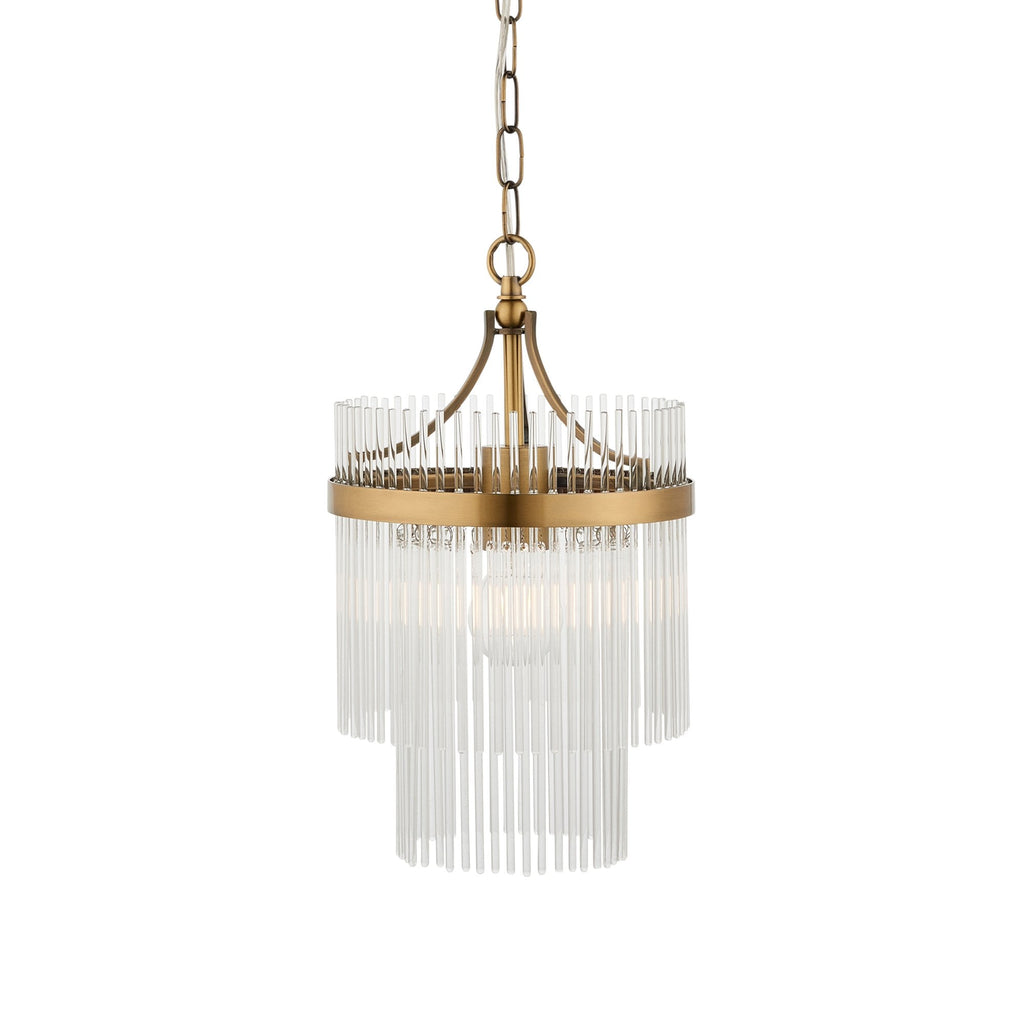 112572 Endon Marietta Single Pendant — Antique Brass & Clear Glass