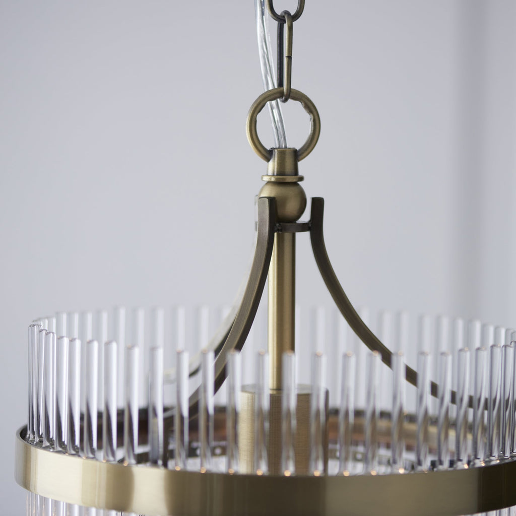 112572 Endon Marietta Single Pendant — Antique Brass & Clear Glass