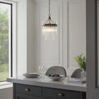 112572 Endon Marietta Single Pendant — Antique Brass & Clear Glass