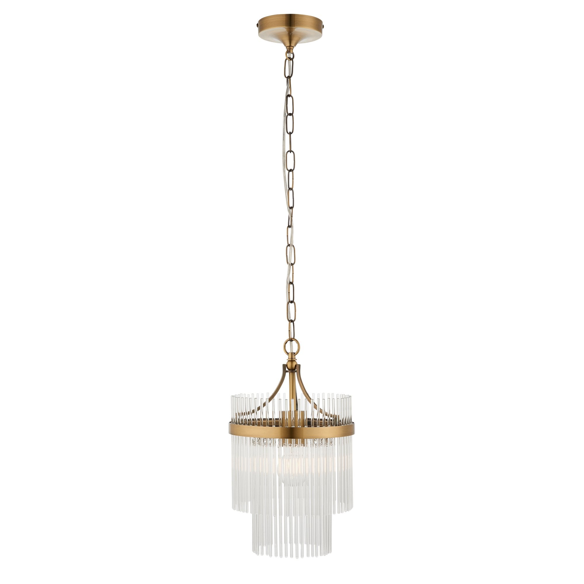 112572 Marietta Pendant Antique Brass & Clear Glass