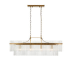112573 Endon Marietta 4 Light Linear Pendant — Antique Brass & Clear Glass