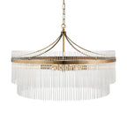 112574 Endon Marietta Grand 7 Light Pendant — Antique Brass & Clear Glass
